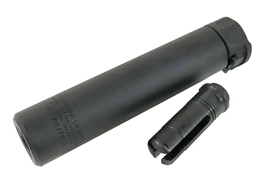 5KU silenziatore SF 556 socom con spegni fiamma 14mm- (nero)-softair custom