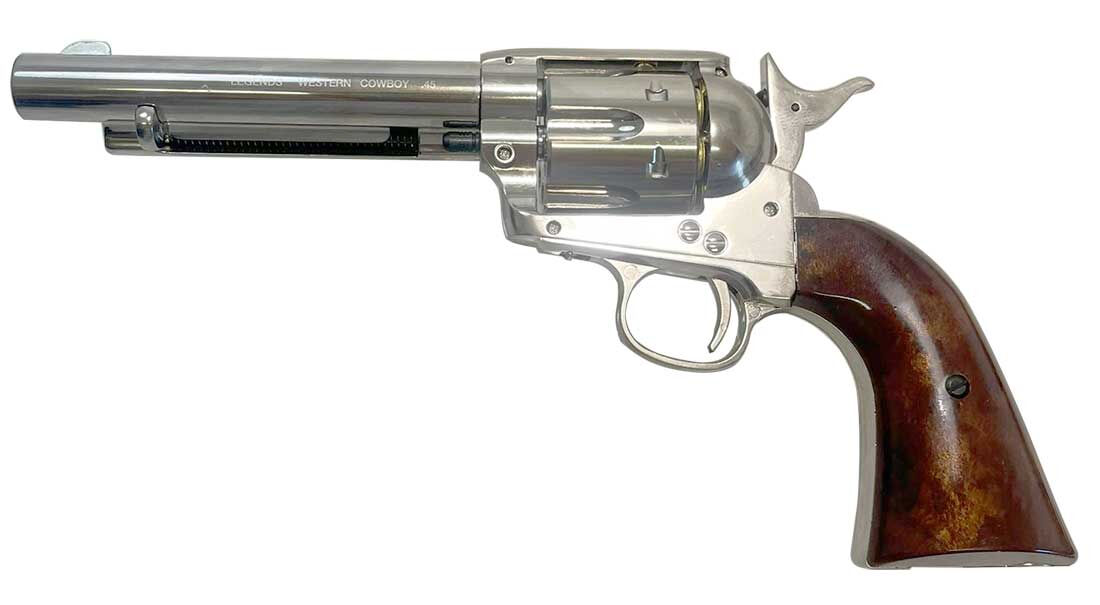 Pistola Cowboy Revolver In Metallo 12 Colpi con Caricatore