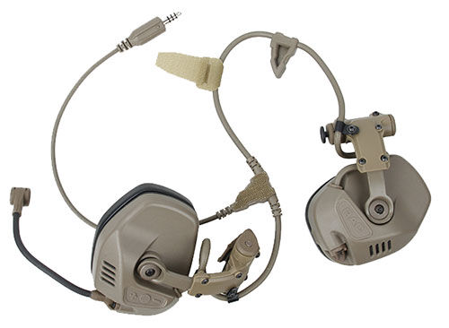 TMC RAC Headset for OPS helmet (tan)-airsoft and communication 