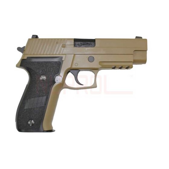 We p226 MK25 railed frame full metal gas pistol (tan)