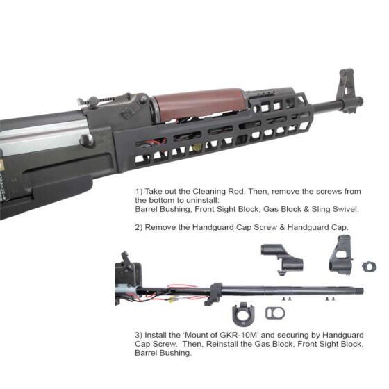 Wiitech RS style M-Lok handguard for MARUI AK47 SRE elctric gun (black)
