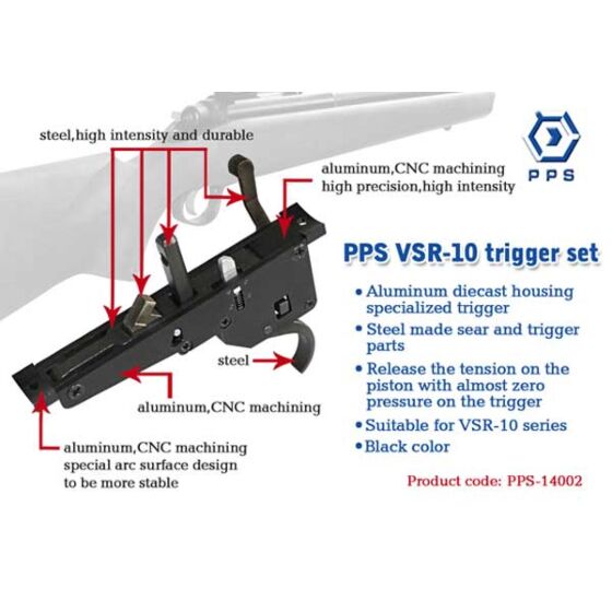 Pps steel trigger box for vsr10 sniper air rifle