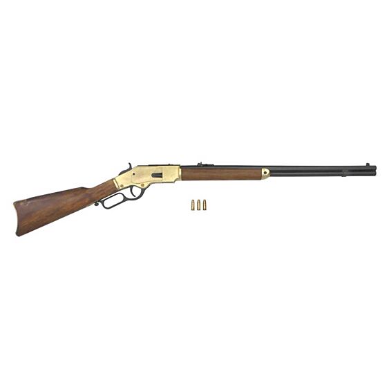 Denix m1873 winchester type shell ejecting collection rifle (gold plated)