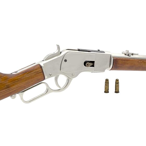 Denix m1873 winchester type shell ejecting collection rifle (Chrome finsh)