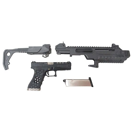 Armorer Works pistola a gas G18 HEX CUSTOM con TACTICAL CONVERSION KIT (nera)