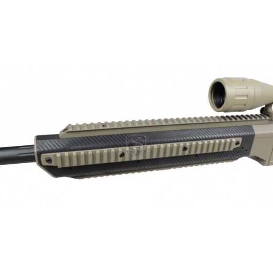 S&T ASW338 air cocking sniper rifle with silencer (tan)