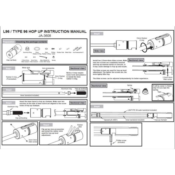 JJ airsoft hop chamber set for L96 sniper rifle