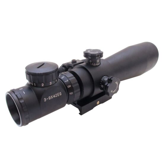 Js-tactical quicck release 3-9x42 rifle scope with laser