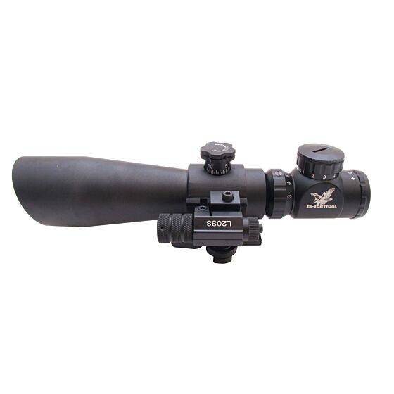 Js-tactical quicck release 3-9x42 rifle scope with laser