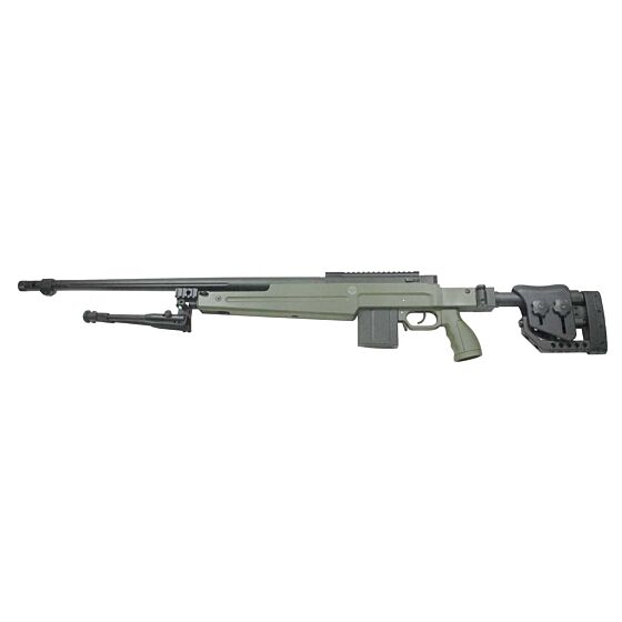 Well MSR AW338 air cocking sniper rifle with bipod (od)
