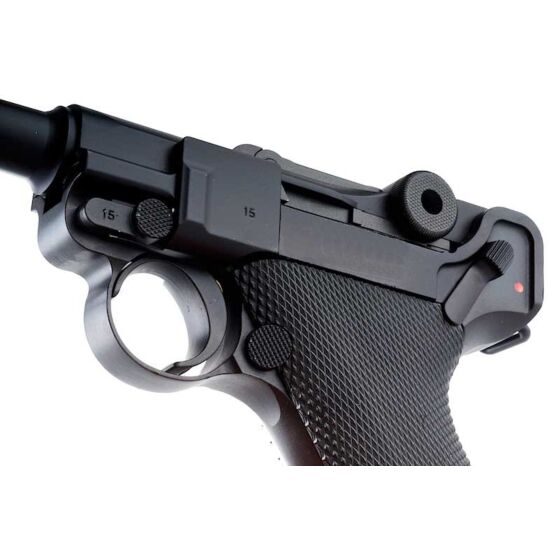 We p08 gas pistol full metal (4 inches)