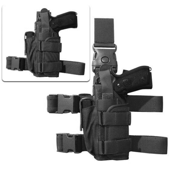 Vega holster leg adjustable holster black (left hand)