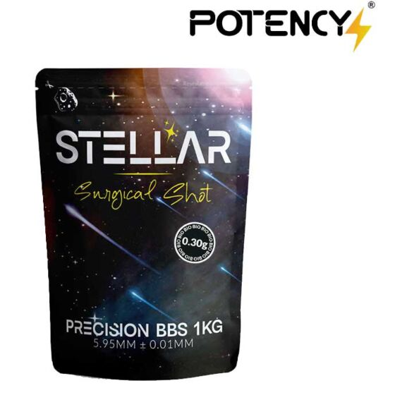 POTENCY STELLAR Surgical Shot 0.30g BIO BLACK bbs bag (3330pcs)