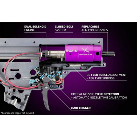 GATE PULSAR HPA DUAL solenoid engine with TITAN II BLUETOOTH module for ver.II GEARBOX (rear wiring)