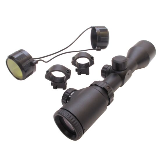 Js-tactical 3-9x40ir compact rifle scope (with rings)