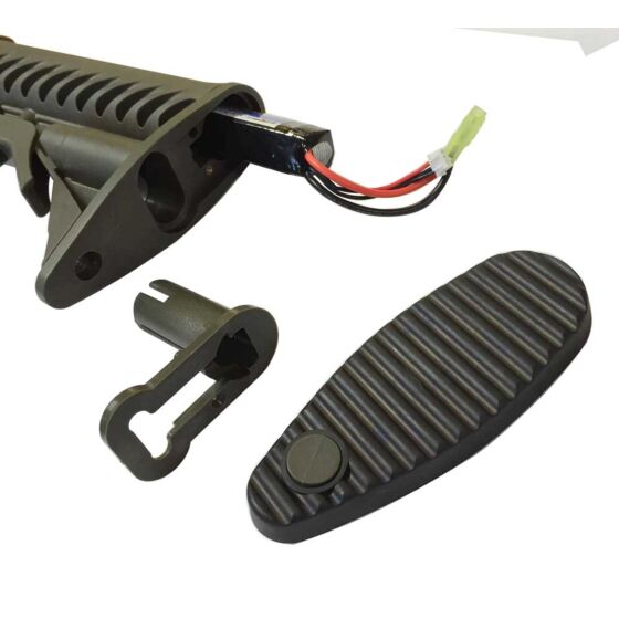 King arms tactical stock with 9.6 for m4 electric gun (od)