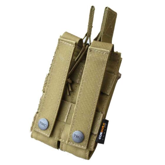 TMC double open top magazine pouch for mp7 (tan)