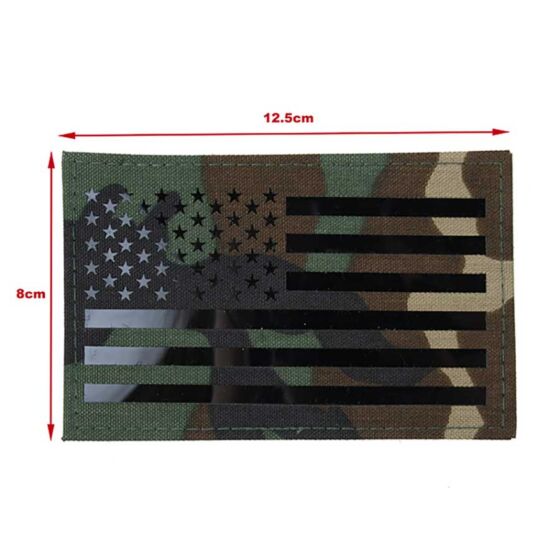 TMC Large US flag infrared patch (woodland)