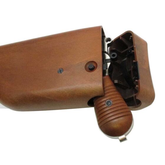 We M712 full metal gas pistol with wood type stock/holster (inox)