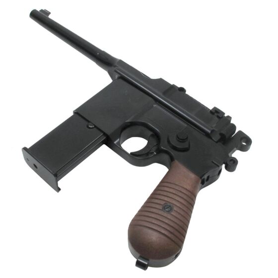 We M712 full metal gas pistol with wood type stock/holster