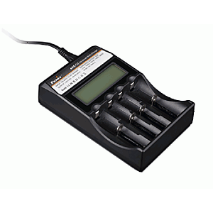 Fenix caricatore professionale per 4 batterie universale con display