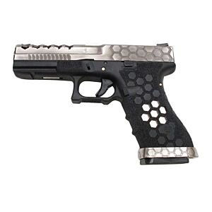 Armorer Works pistola a gas G17 HEX CUSTOM full metal inox (grip nera)