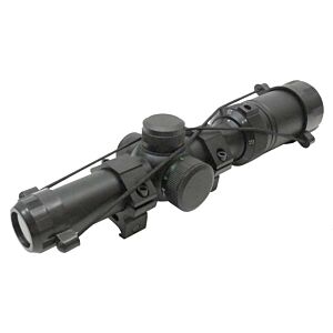 JJ airsoft ottica rifle scope 1-4x20E con anelli (nera)