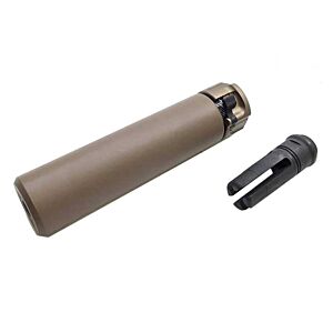 Angry Gun SF 556 socom silencer with hider for 14mm- electric gun (dark earth)