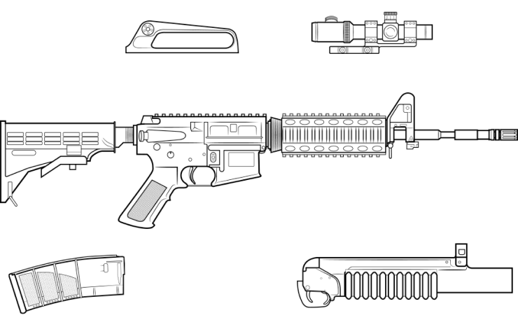 Cyma fucile elettrico m14 DMR (nero)-airsoft custom e armi softair di alta  gamma